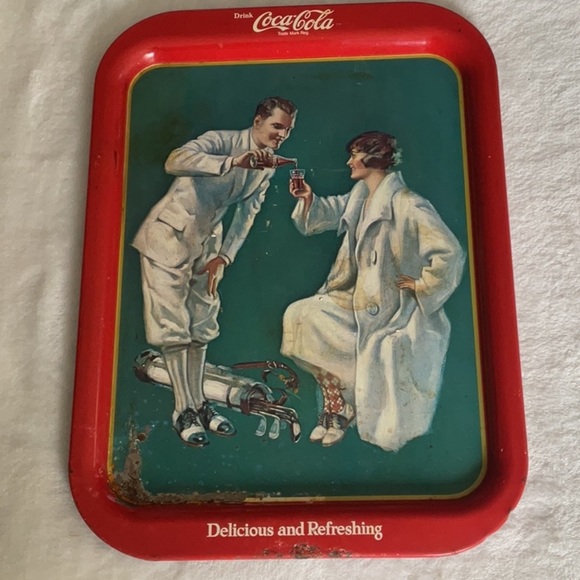 Coca-Cola Red and Green Serving Tray - Picture 1 of 2